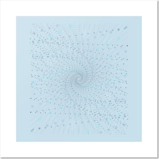Swirling blue particles Posters and Art